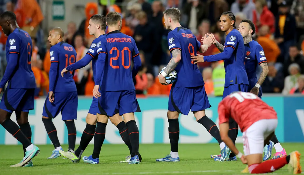 Kemenangan ini membuat Belanda telah mengumpulkan 18 poin dan berhak duduk di posisi 2 klasemen sementara. (AP Photo/Joao Matos)