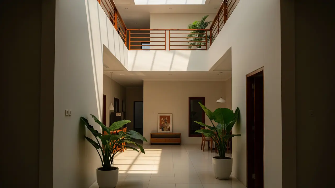 Desain Rumah Kecil dengan Void Terasa Luas