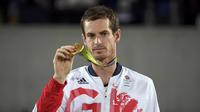 Petenis Inggris Raya, Andy Murray, ulangi sukses raih medali emas Olimpiade (Reuters)