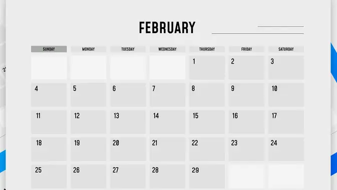 Ilustrasi tahun kabisat, kalender Februari. (Image by Vectonauta on Freepik)