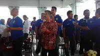 Pemain dan ofisial Persib Bandung saat menghadiri coffee morning bersama Pemprov Jabar di Gedung Sate, Rabu (15/3/2017). (Bola.com/Erwin Snaz)