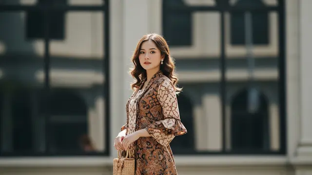 Gamis Batik Layer atau Ruffle