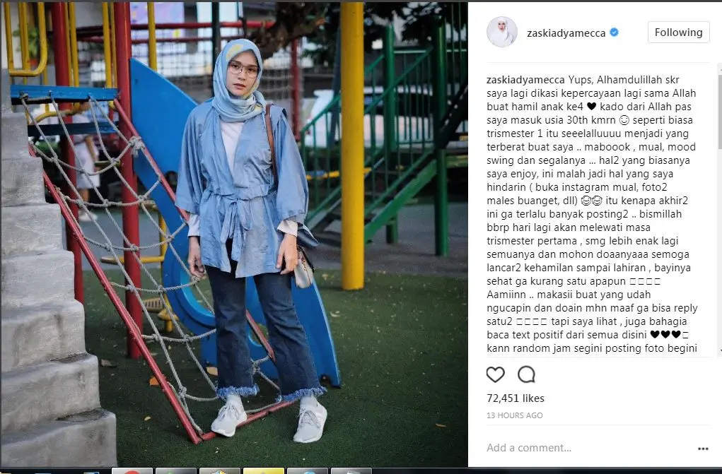 Zaskia Adya Mecca mual buka Instagram (Foto: Instagram)