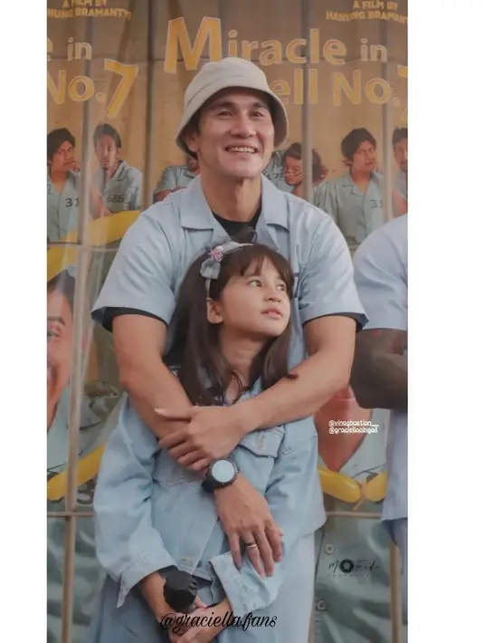 6 Momen Kedekatan Vino G. Bastian dan Graciella Abigail, Ayah Anak di Miracle In Cell No. 7 (IG/graciellaabigail.fans)