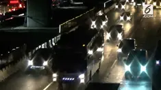 H-7 menuju lebaran, ruas tol Jakarta-Cikampek mulai dipadati kendaraan.