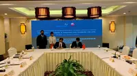 Penandatanganan Prelimenary Agreement of Purchase and Supply of Bulk Production of Covid-19 Vaccine, yang dilaksanakan pada 20 Agustus 2020 di Hainan, Tiongkok. (Foto: Humas Bio Farma)