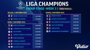 Jadwal Lengkap Liga Champions, Live di Vidio 4-6 Oktober 2022: Ada Big Match Inter Milan vs Barcelona