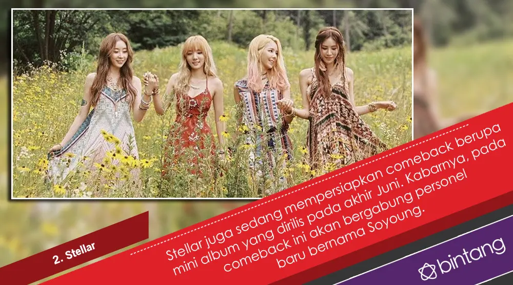5 Comeback Girlband K-Pop yang Patut Dinanti. (Foto: Twitter/officialSTELLAR, Desain: Nurman Abdul Hakim/Bintang.com)