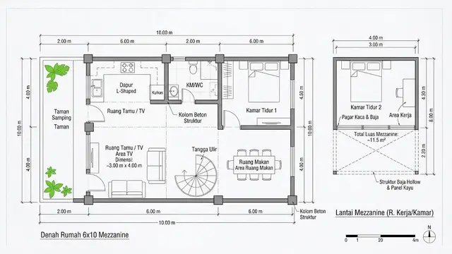 Desain Rumah 6x10 3 Kamar