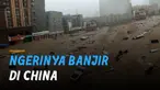 Banjir mengerikan melanda Zhengzhou, Henan, China. Terjadi akibat hujan deras selama 4 hari.