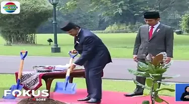 Presiden Joko Widodo menerima kunjungan kenegaraan Sultan Hassanal Bolkiah Mu'zzaddin Waddaulah bersama istrinya di Istana Bogor.