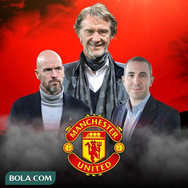 Manchester United -  Sir Jim Ratcliffe Dikelilingi Erik ten Hag dan Omar Berrada
