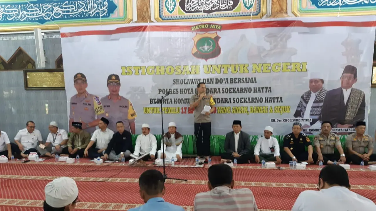 Jelang Pilpres, Polres Bandara Soekarno Hatta Gelar Istigosah di Area Kargo