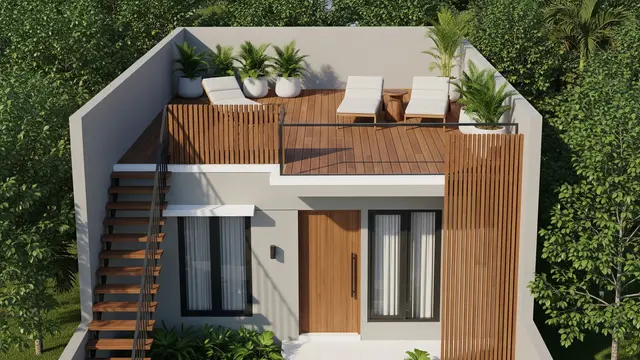 Rooftop Kayu Estetik: Minimalis tapi Berkelas
