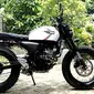 Suzuki GSX-S150 Scrambler memiliki kemampuan hidup di dua alam. (Septian/Liputan6.com)