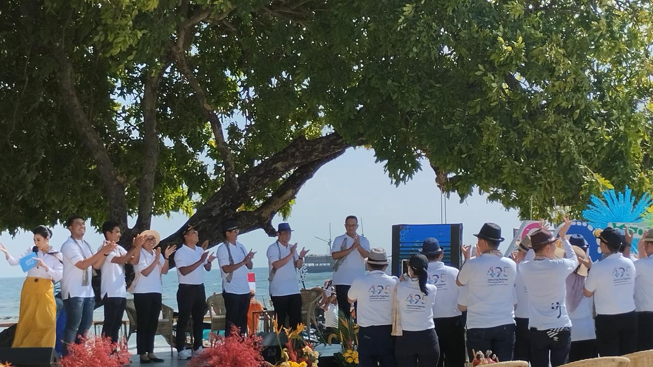 Gubernur DKI Jakarta Anies Baswedan di Kepulauan Seribu. (Liputan6.com/Winda Nelfira)