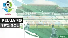 Robertino Pugliara gagal memanfaatkan peluang 99% bisa menjadi gol saat Persebaya taklukkan Arema FC 2-0.
