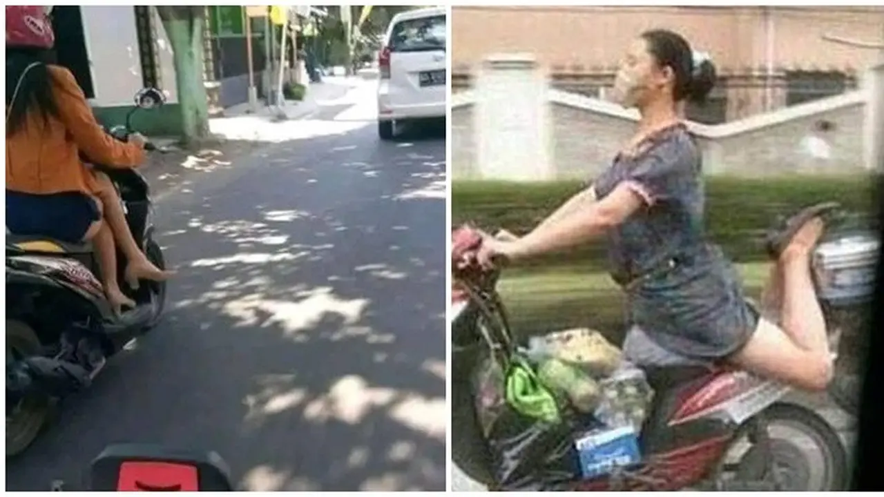 6 Pose Orang Kendarai Motor Ini Nyeleneh, Santai Banget Enggak Takut Jatuh