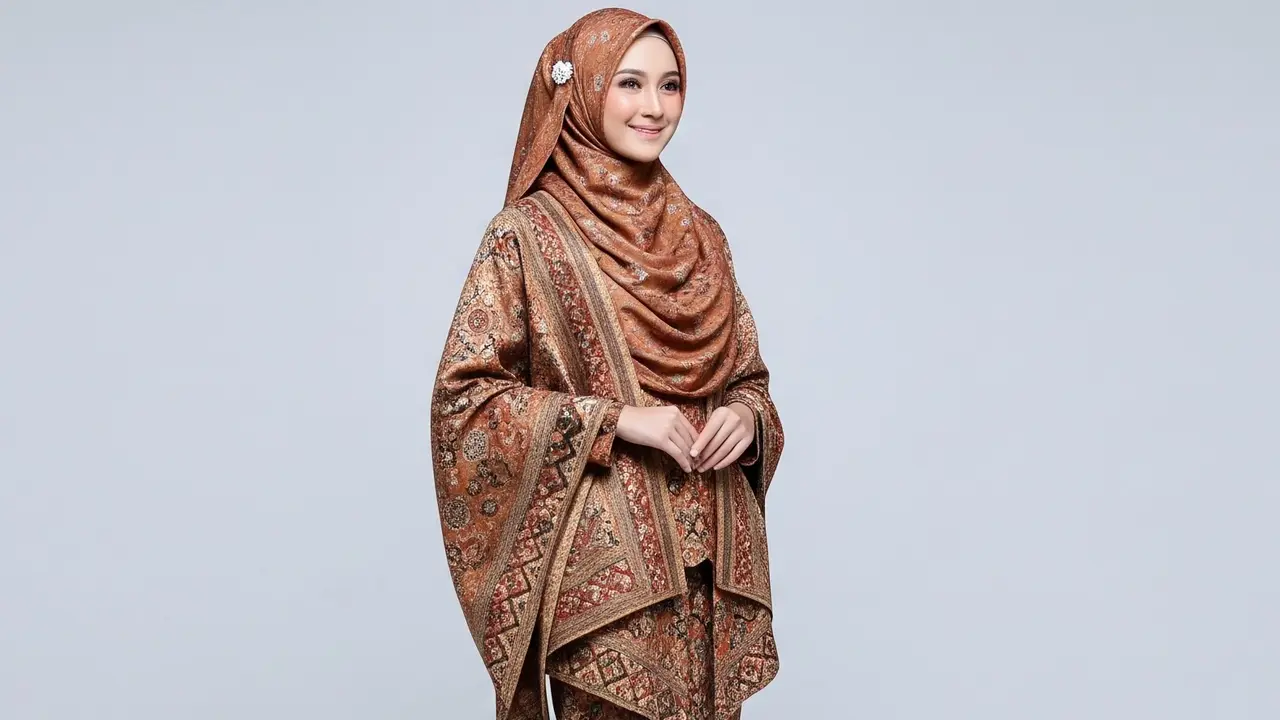 Model Gamis Brokat Kombinasi