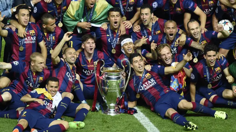 Luapan Kegembiraan Barcelona Juarai Liga Champions