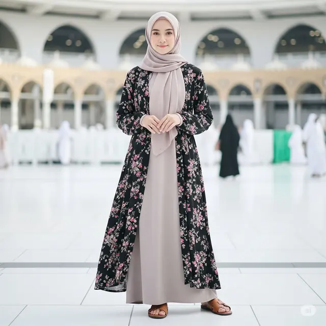 Model Batik Umroh Artis Terbaru 2025. Foto: Gemini