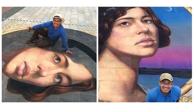 6 Lukisan Wajah 3D di Jalanan Ini Unik dan Kreatif, Menipu Mata