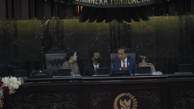 Ketua DPR RI Puan Maharani dan Presiden Joko Widodo (Jokowi) dalam acara pembukaan 8th G20 Parliamentary Speakers’ Summit (P20) yang diselenggarakan di Gedung DPR pada Kamis (6/10/2022). (Dok: DPR RI-P20)