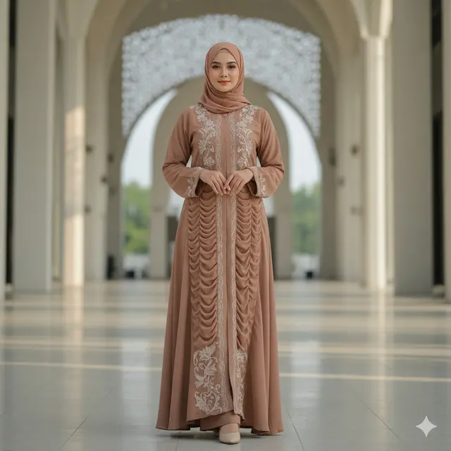 Model Gamis Abaya Bordir yang Elegan