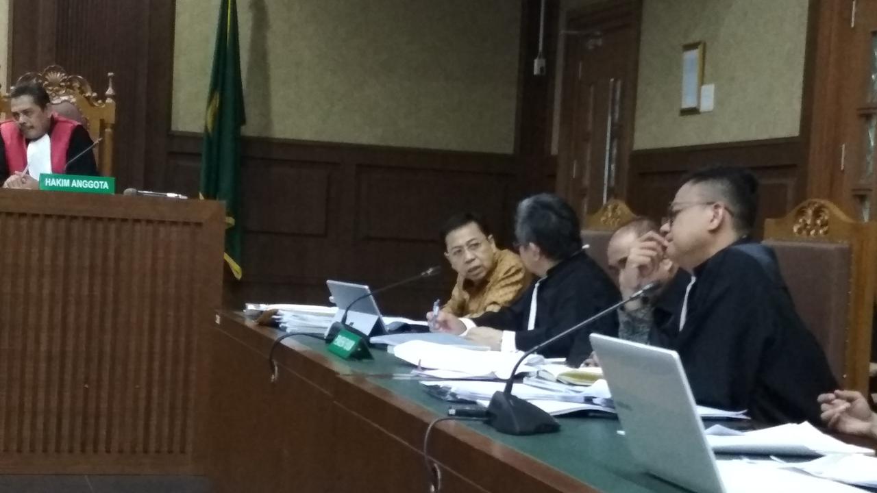 Setya Novanto menjalani persidangan kasus e-KTP di Pengadilan Tipikor, Jakarta Pusat.