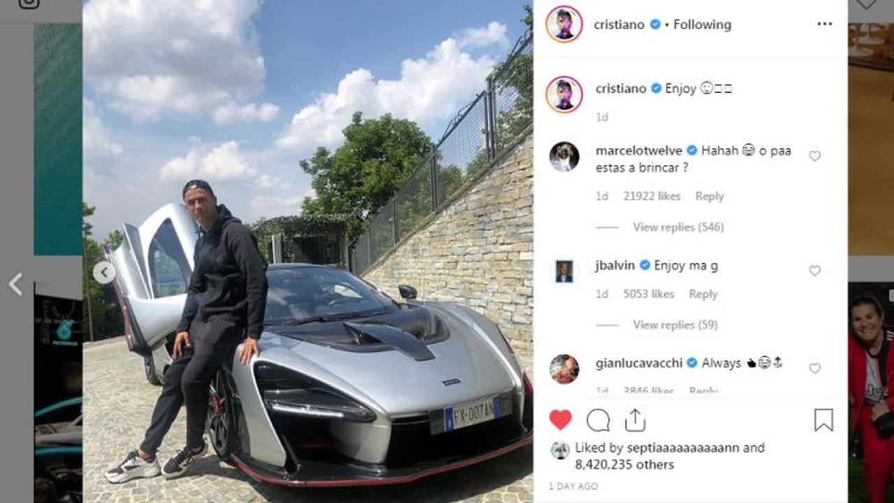 Cristiano Ronaldo Pamer Hypercar Baru McLaren Senna (Foto: Instagram)