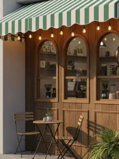 Desain Kafe Minimalis di Halaman Depan Rumah/ Ilustrasi Gemini AI