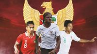 Timnas Indonesia - Arkhan Fikri, Hugo Samir, Resa Aditya (Bola.com/Adreanus Titus)