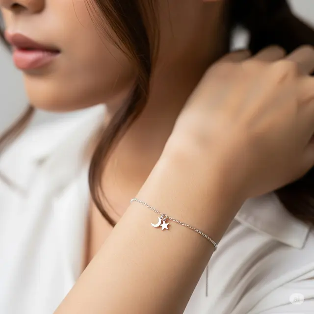 Model Gelang Perak Putih Terbaru. Foto: Gemini