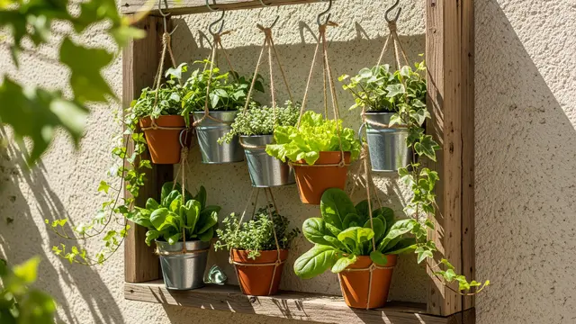 Model Kebun Mini dari Kayu Bekas (AI)