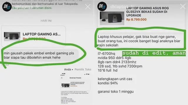 Chat Kocak Netizen Saat Mau Beli Laptop Gaming Ini Bikin Ketawa
