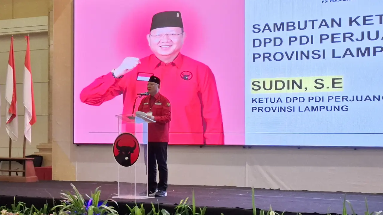 Ketua DPD PDIP Lampung, Sudin. Foto : (Liputan6.com/Ardi).