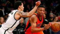 Rentetan tujuh kemenangan beruntun Oklahoma City Thunder di ajang NBA 2016 terhenti saat takluk 106-116 melawan Brooklyn Nets.