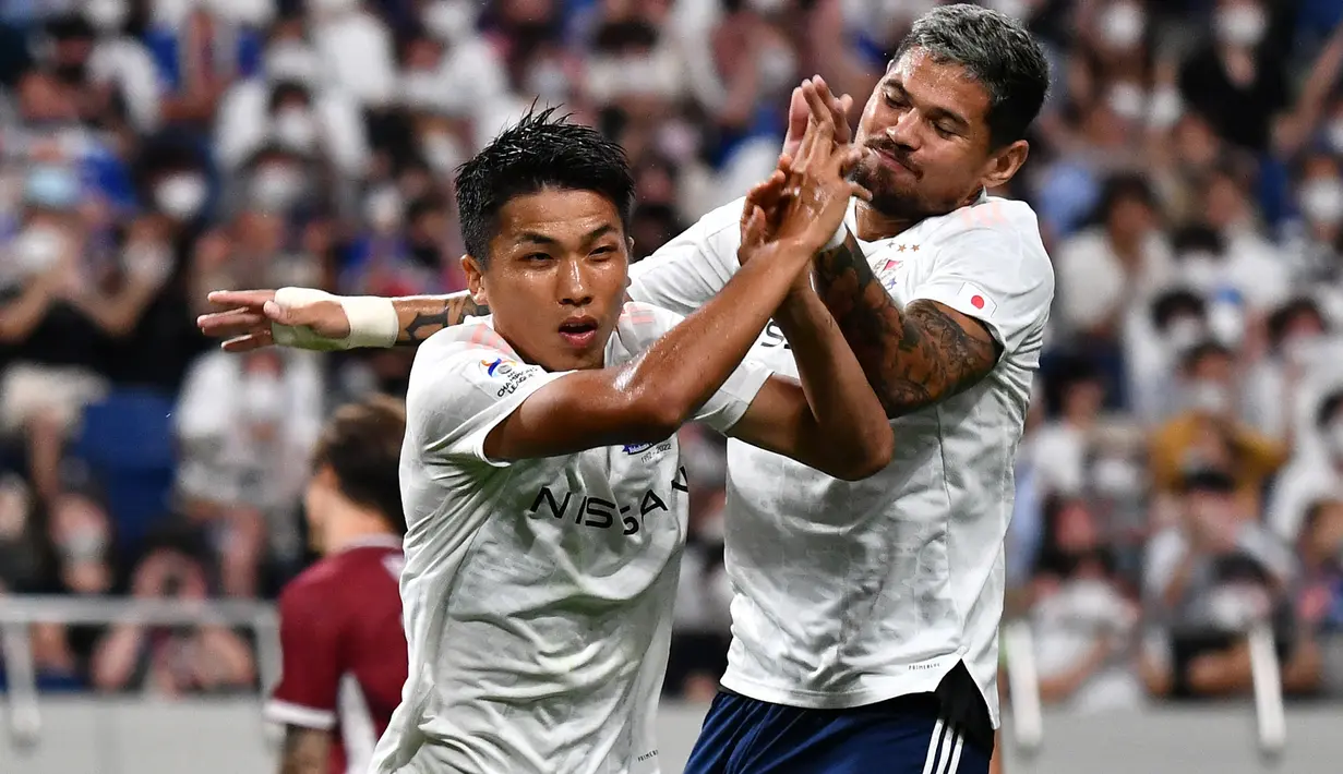 Yokohama F. Marinos yang ada di peringkat kedua berselisih satu poin dari Vissel Kobe sedang berupaya mempertahankan gelar mereka. (AFP/Kazuhiro Nogi)