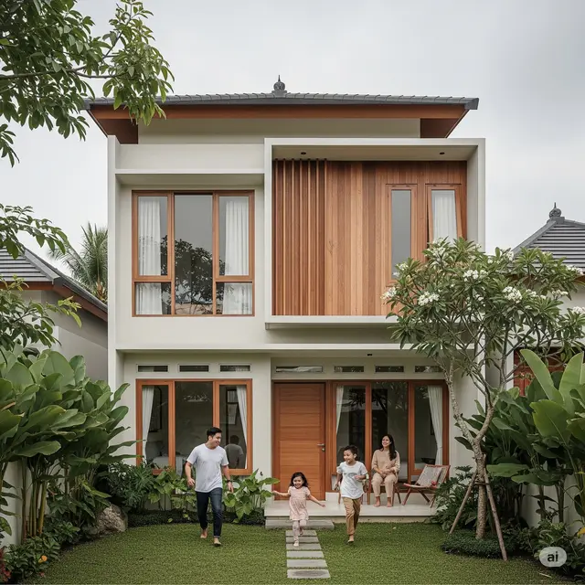 Rumah Kotak-Kotak dengan Secondary Skin