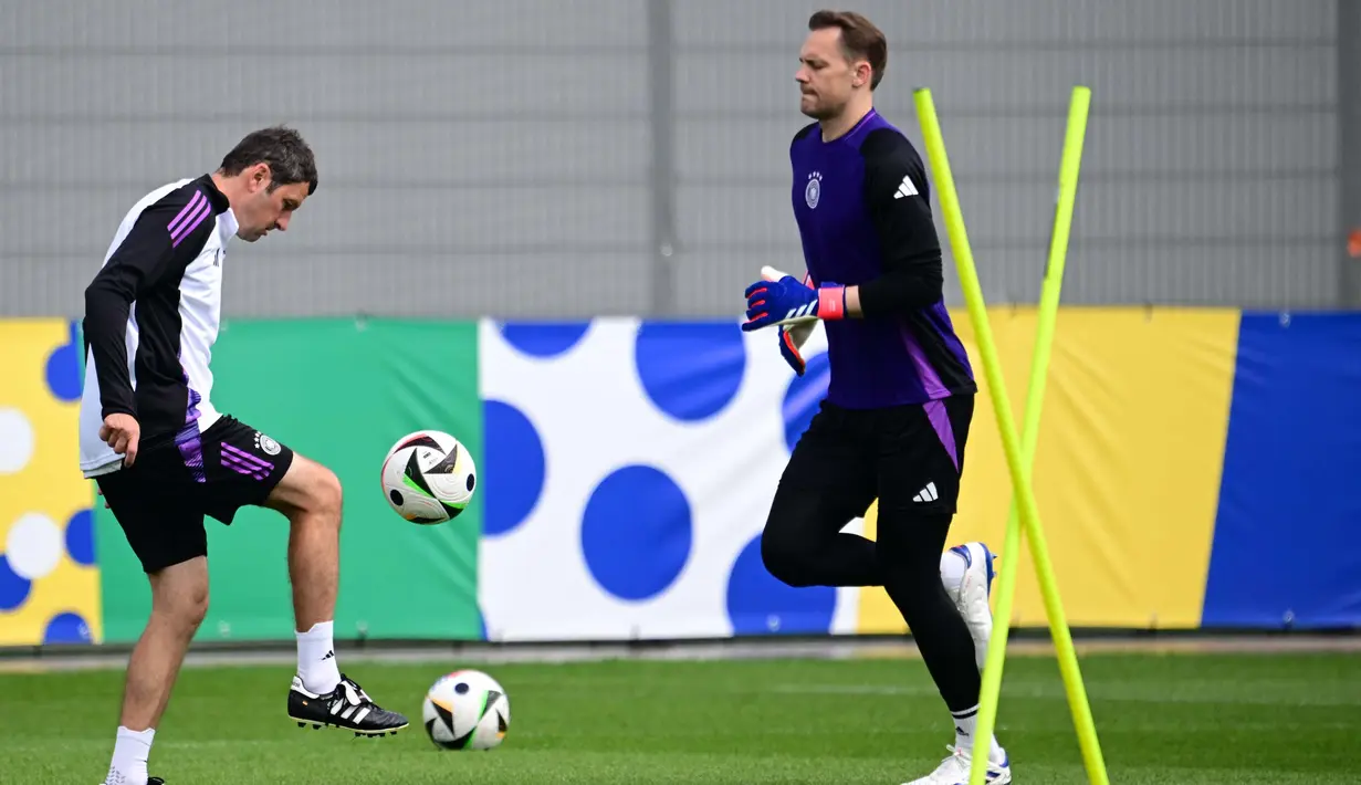 Jerman lolos ke 16 besar Euro 2024 usai menjadi juara Grup A dengan mengoleksi 7 poin dari tiga laga.  (Tobias Schwarz/AFP)