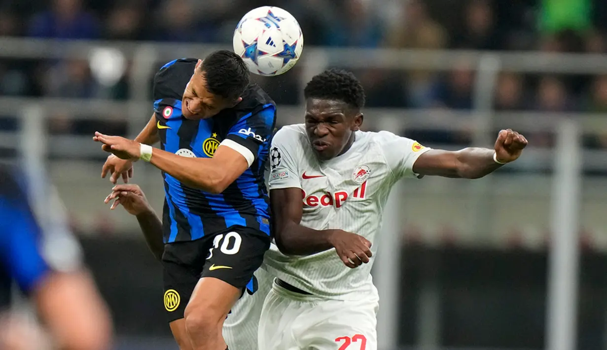 La Beneamata memanfaatkan kesempatan bermain di kandang dengan baik lewat kemenangan tipis 2-1 atas Salzburg. (AP Photo/Luca Bruno)
