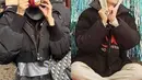 Gaya kompak Jisoo BLACKPINK dan Ahn Bo Hyun mengenakan puffer jacket. Jisoo BLACKPINK tampil kasual dnegan kaus abu-abu, ditumpuknya dengan cropped puffer jacket berwarna hitam, dipadu dengan celana jeans hitam, dan penutup kepala abu-abu yang serasi. Sedangkan Ahn Bo Hyun tampil dengan hoodie putih yang ditumpuknya dengan puffer jacket hitam bermotif, dan sweat pants yang serasi. [Foto: Instagram/Artis]