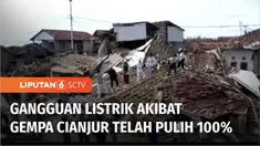 Gempa bermagnitudo 5,6 sempat memutus pasokan listrik di Cianjur, Jawa Barat. Saat ini, seluruh pasokan listrik yang sempat terganggu akibat gempa telah kembali pulih.