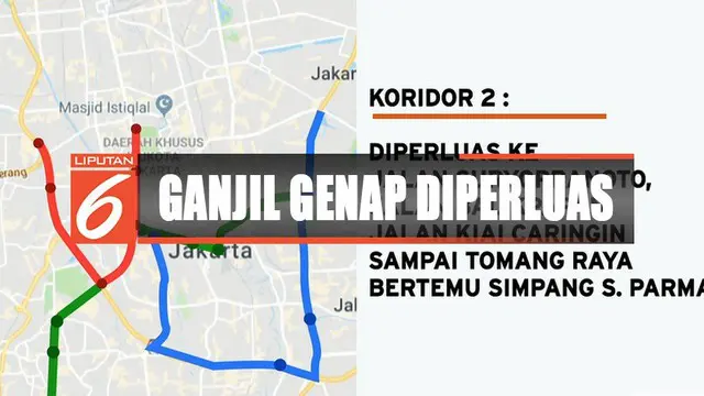 Ini Daerah yang Terdampak Perluasan Ganjil Genap