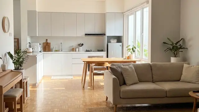 Desain Dapur dan Ruang Tamu Menyatu Agar Rumah Tampak Lega