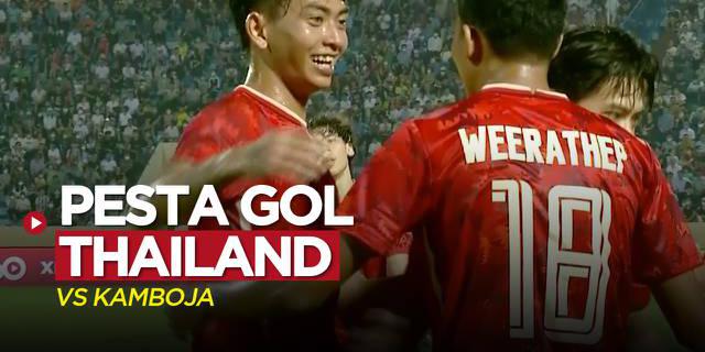 VIDEO: Highlights Grup B SEA Games 2021, Pesta Gol Thailand ke Gawang Kamboja