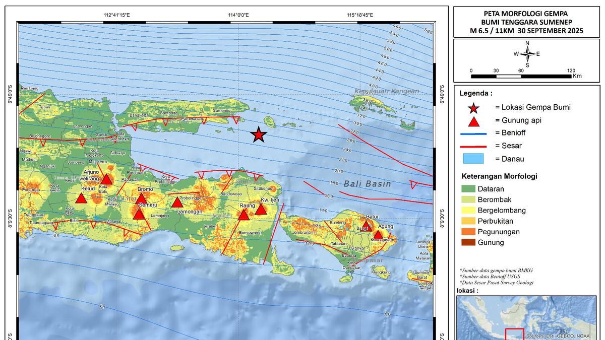 Peta Rawan Gempa Bumi di Jawa Timur: Sumenep dan Surabaya Termasuk