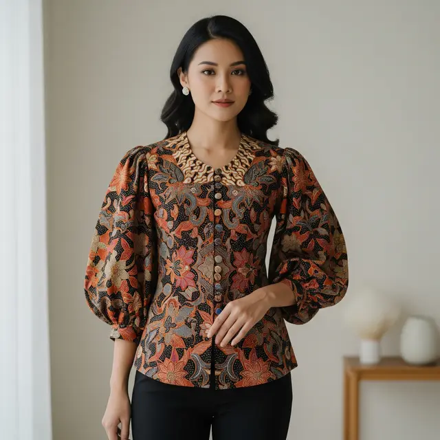 9 Model Baju Batik Wanita Kancing Depan, Kombinasi Anggun dan Praktis