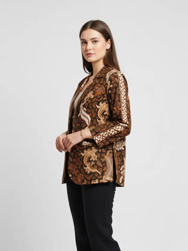 Model Atasan Batik Blazer Kekinian