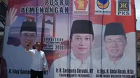Eddy Santana Putra (ESP) memilih mendukung paslon Sarimuda-Rozak di Pilkada Palembang (Liputan6.com / Nefri Inge)